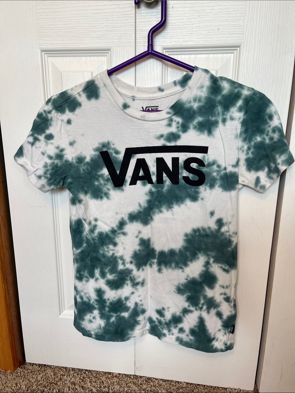 Vans Kids Green & White Tie-Dye Logo Tee